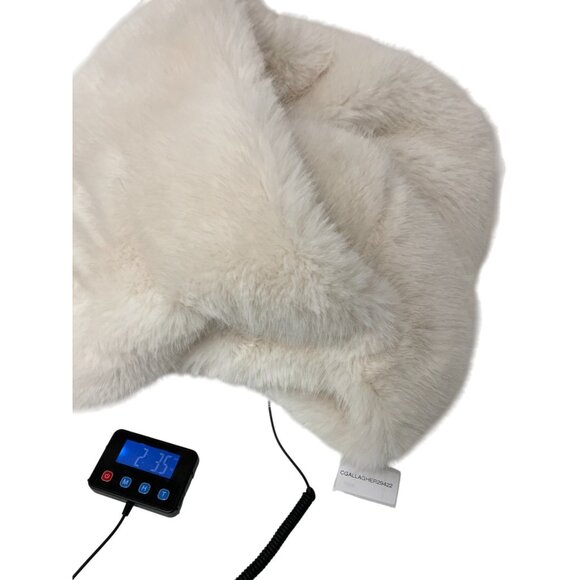 Zara Womens Faux Fur Jacket Coat Small S Ecru Ivory Beige Collared 4360/246 NWT - Picture 14 of 14